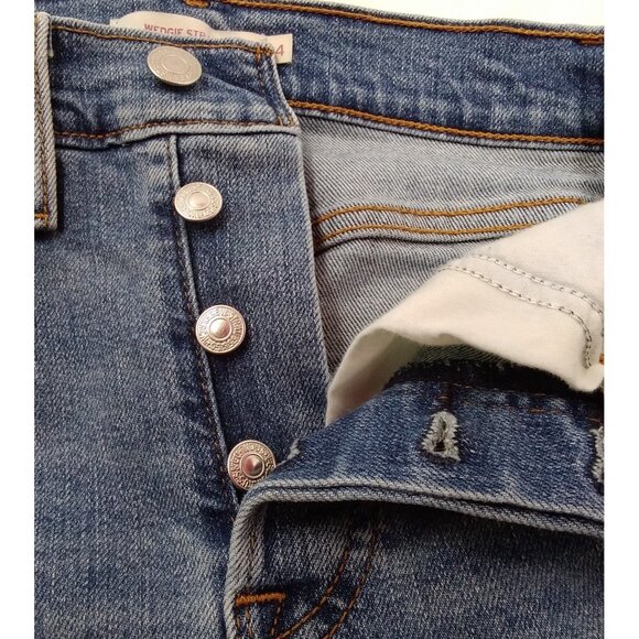 Levi's Juniors Ladies Skinny Leg Button Closure Frayed Hem Jeans Size 24"/0 - Picture 4 of 6